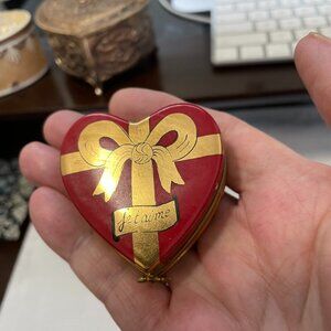 Limoges "box of chocolates" trinket box with 3 ceramic truffles, Valentine's Day